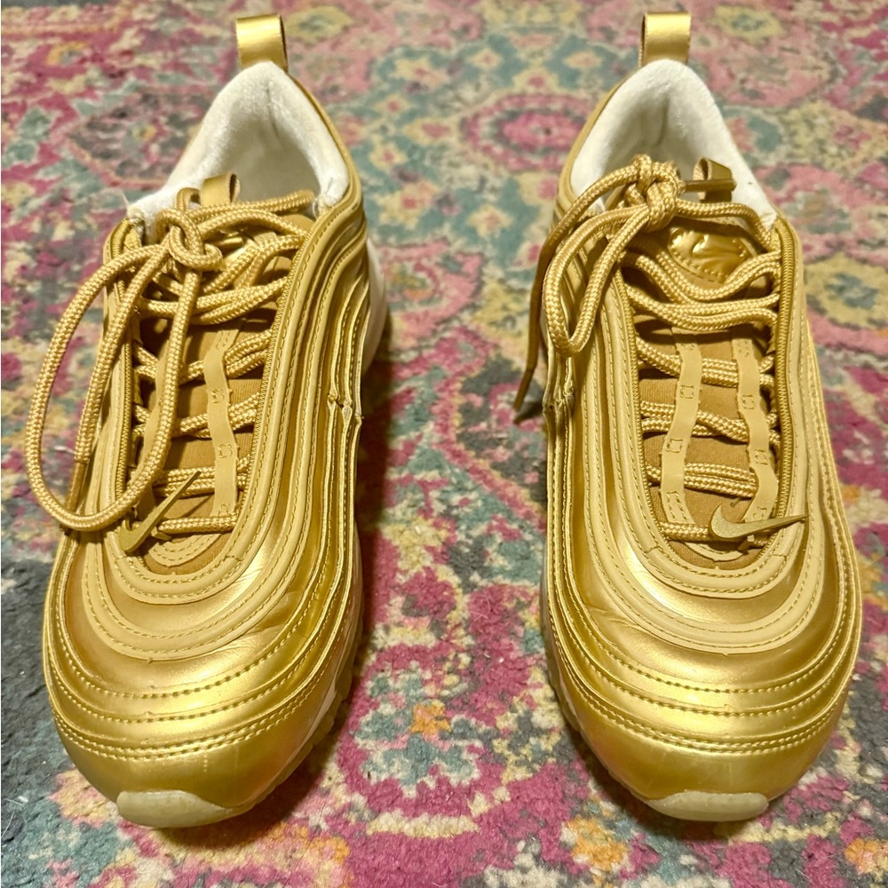 Nike Air Max 97 LX Metallic Gold Sneakers Size 6